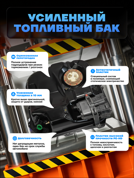 Топливный бак Hyundai i30 пластик (bolt-on)